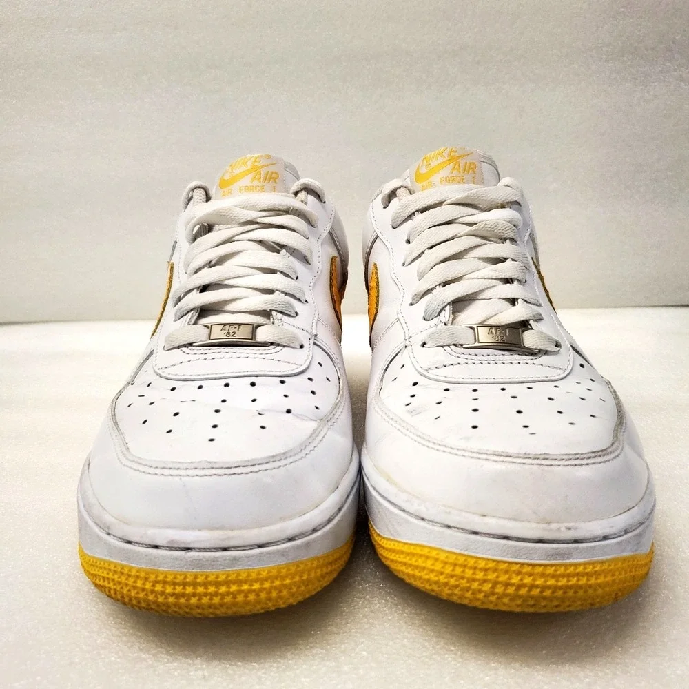 Nike Air Force 1 Low '07 White Varsity Maize Yellow 315122-172 size 8